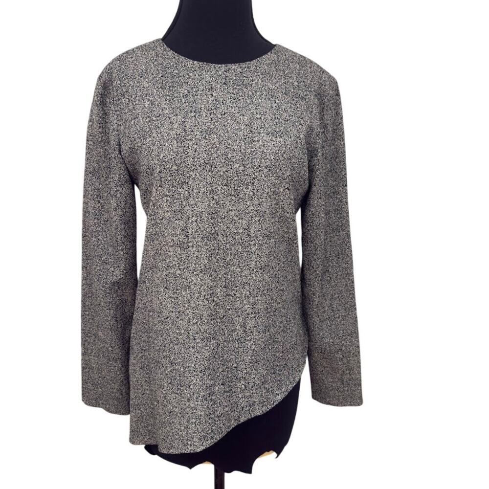 Emporio Armani Asymmetric Sweater textured, long-sleeve top size 42 M/L